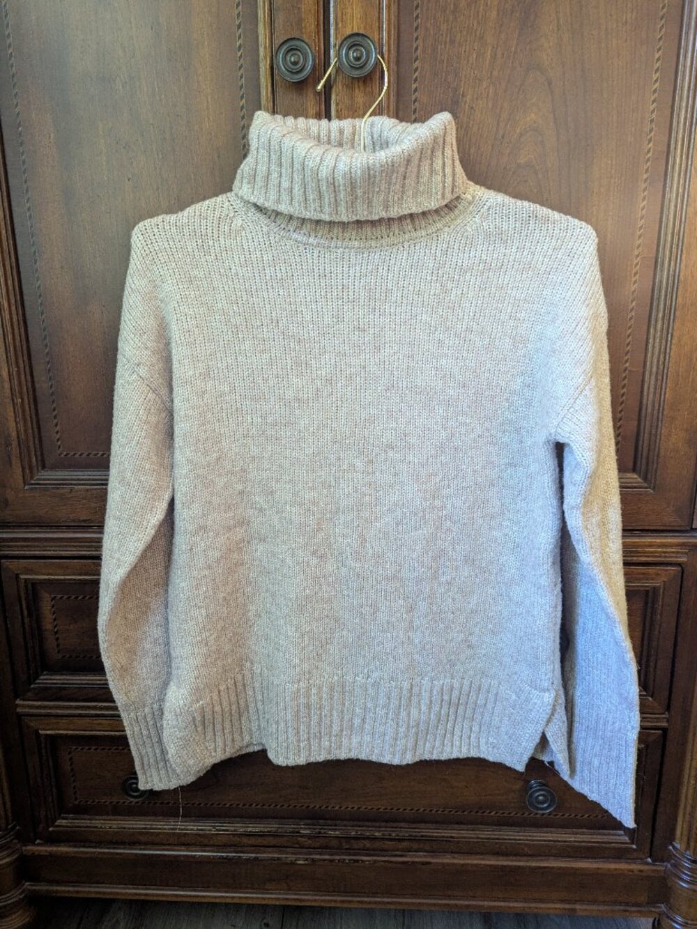 Banana Republic Factory Women's Oversized Turtleneck Pink Melange Sweater XS